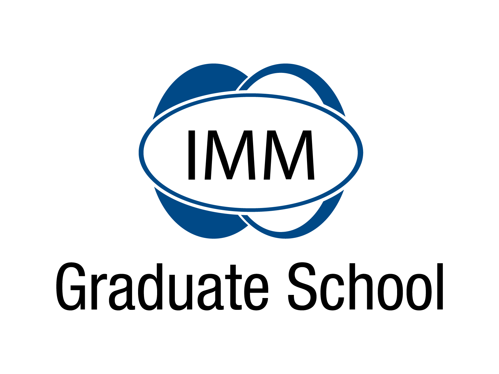 Blue overlapping rings logo on a black background, abstract emblem centered